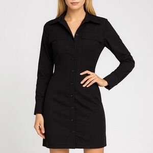 Mango Black Long Sleeve Dress